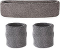 Suddora Sweatbands Set, Moisture Wicking 2 Wristbands and 1 Headband, Breathable Terry Cloth Athletic Bands for Basketball, Tennis, Yoga, Gym, Sweat Bands for Costumes and Cosplay