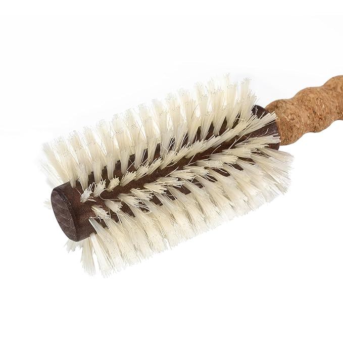 Professional Boar Bristle Round Brush for Blow Drying | 2.75" Large Volume Barrel | Ultra-Light Cork Handle | Volumizing & Smoothing Tool for Fine, Thin Hair | Salon Blowout Results
