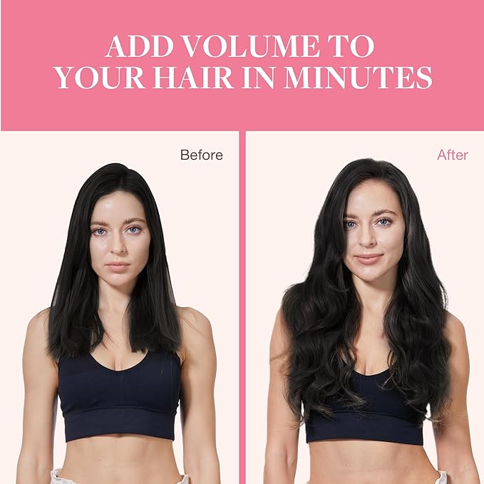 GOO GOO Clip in Hair Extensions Real Human Hair, Remy Human Hair Extensions Clip ins for Women, Natural Human Hair, 22inch 220g 9Pcs, #1B Natural Black