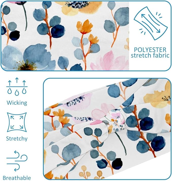 6 Pcs Stretchy Headbands for Women, Absorbed Sport Headband Soft Twist Knotted Headbands for Daily Life Yoga Workout, Dogs Collection Multi Animal