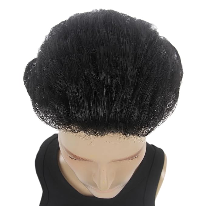 H&Bwig Men Short Toppers Hairpiece Clip in Hair Extensions for Covering White Loss Hair Toupee (6060#2)