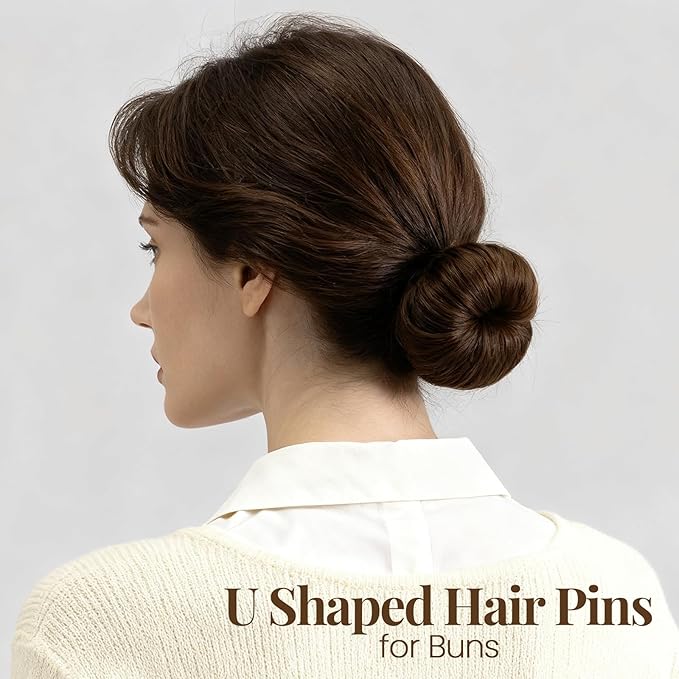 YGDZ 400 Counts Brown Bobby Pins Hair Pins Set for Women, 2inch Bobby Pins for Buns, 2.36inch Brown U Shaped Hair Pins for Styling, Hair Accessories for Women, Wedding