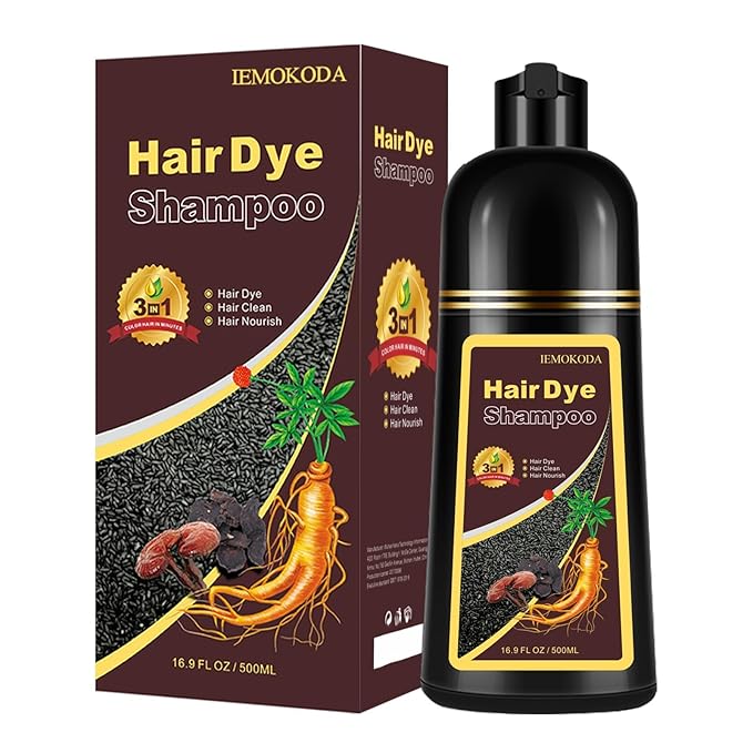 Cherry Brown Hair Dye Shampoo 3 in 1, Long-lasting & Natual Hair Color Shampoo, Herbal Ingredients Natural Shampoo Hair Dye Effect in Minutes, Gifts for Men Women 500ml