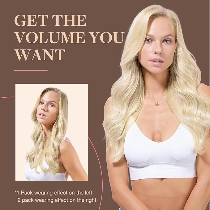 GOO GOO Clip in Hair Extensions Real Human Hair, Remy Human Hair Extensions Clip ins for Women, Natural Human Hair, 18inch 120g 7Pcs, #1000