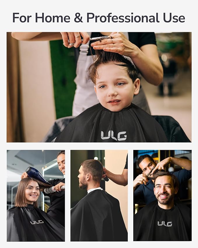 ULG Professional Hair Cutting Cape with Neck Duster Brush Waterproof Extra Large Size Salon Barber Cape Haircut Cape for Men