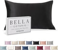 Bella Coterie Luxury Silk Pillowcase for Hair and Skin | 30 Momme | 100% Pure 6A Mulberry Silk | Super Soft | Perfectly Plush [Queen, Jet Black]