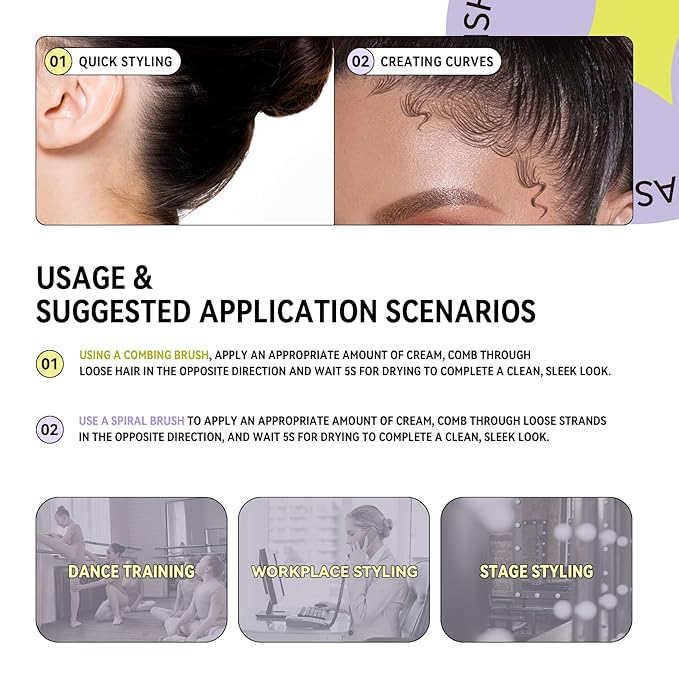 BestLand 2 Pcs Hair Finishing Stick, Hair Mascara Flyaway Hair Tamer Stick, Refreshing Not Greasy Feel Shaping Gel, Wax Fixer for Bangs, Edges, Frizz and Baby Hairs Control, Slick Back Hair Product