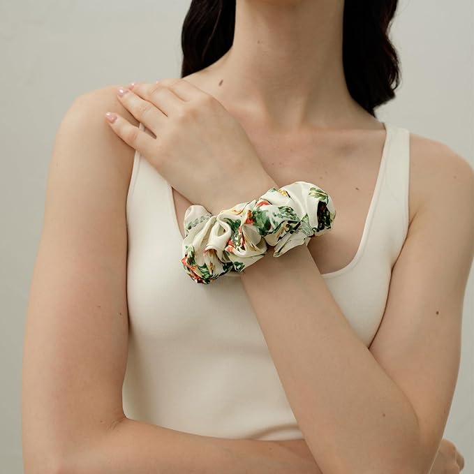 LILYSILK Silk Hair Scrunchies Ties for Frizz & Breakage Prevention 100% Mulberry No Damage Elastic Ponytail Holders, Aries