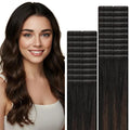 VINBAO Invisi Edge Tape in Hair Extensions, Natural Black Ombre Chocolate Brown 18in 50g 20pcs Invisible Injection Tape in Hair Extensions Human Hair Seamless 18inch #1BT4