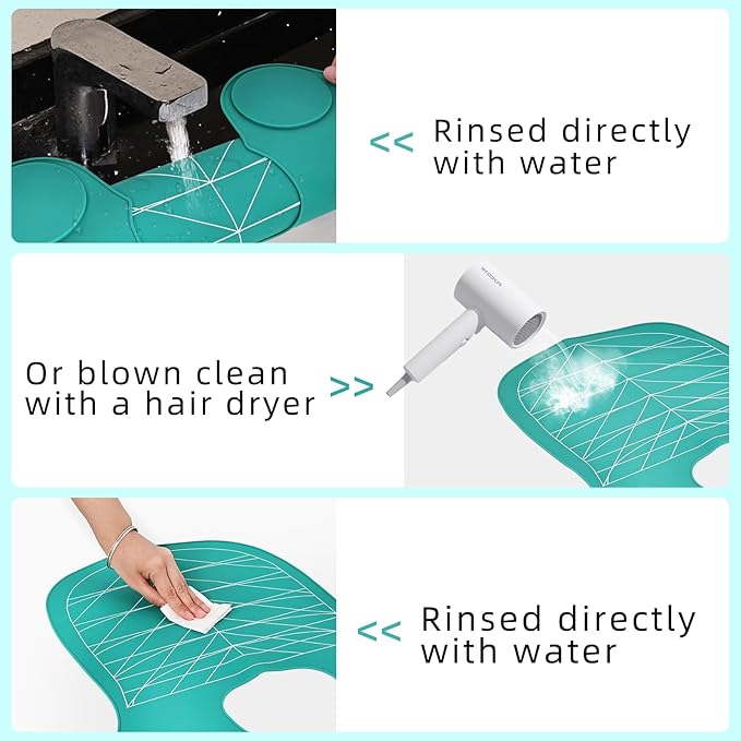 Professional Hair Cutting Cape with Geometric Grid Pattern, Longer Silicone Waterproof Cutting Mat,Neck Guide