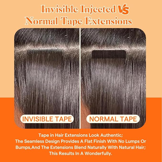 Full Shine Ombre Injected Tape in Hair Extensions Human Hair Blonde and Brown Balayage Machine Remy Extensions 22Inch Seamless Injection Virgin Tape ins Human Hair Extensions 25Gram 10Pcs