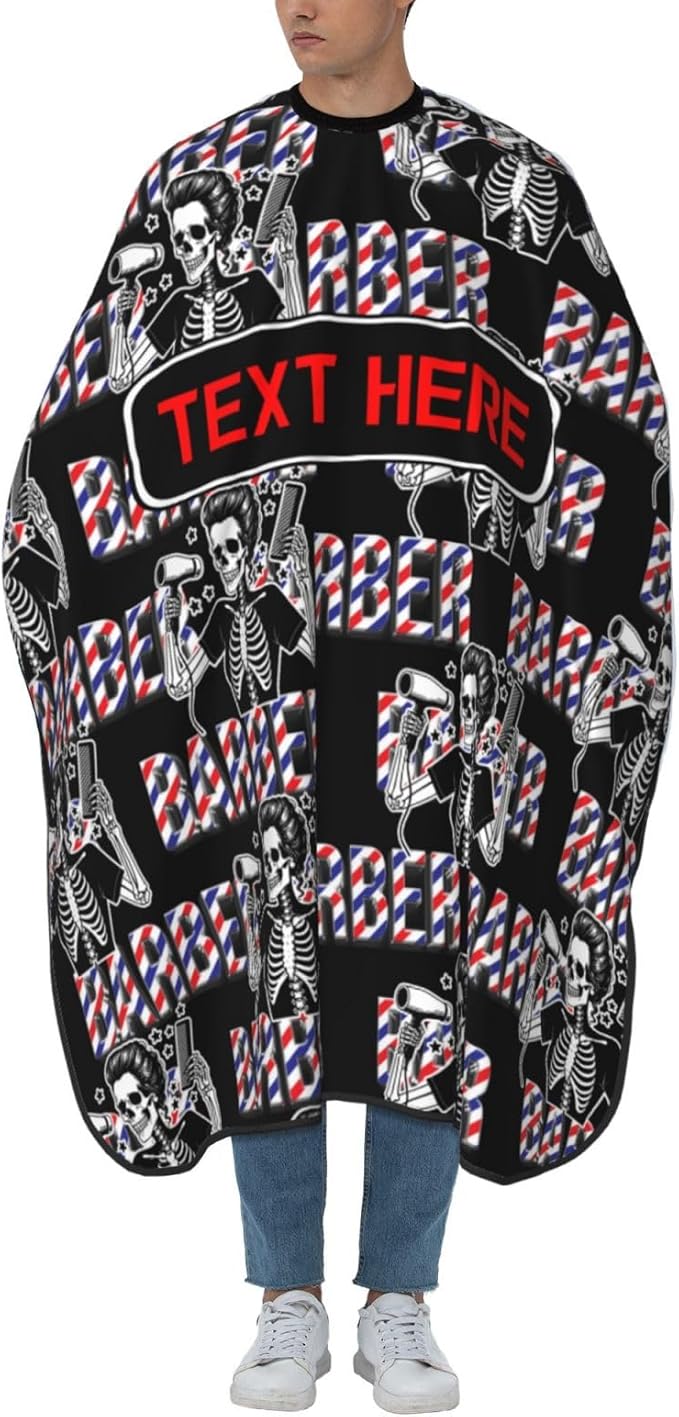 Custom Barber Cape for Men Personalized Professional Hair Cutting Cape with Text for Home Salon Barbershop