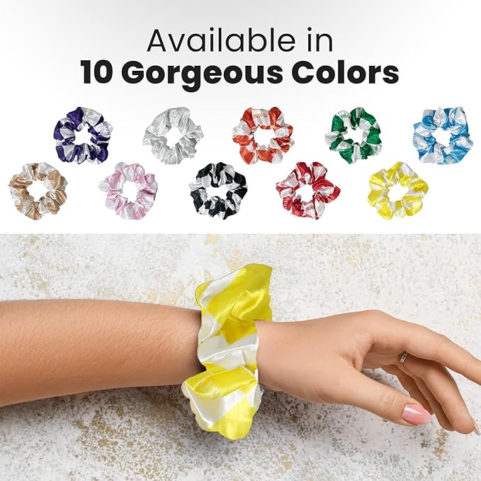 cute checkers design scrunchies for all hair type 10pack elastic hair band great for ponytails XL srcunchies set these soft hair ties is great for every occasion