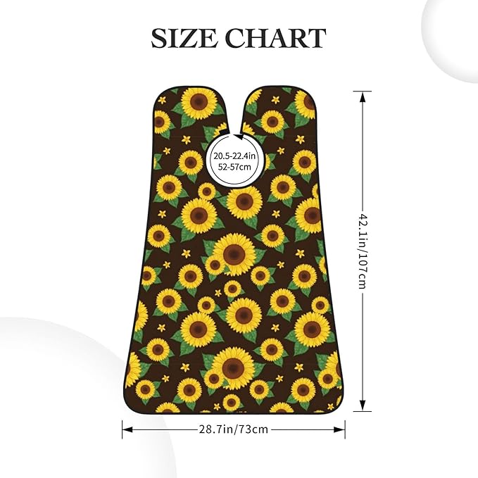 Beard Trimming Catcher Apron, Waterproof Non-Stick Grooming Bib for Shaving, Ideal for Men Dad Father’s Day, Vintage Flowers Sunflowers Shave Bib