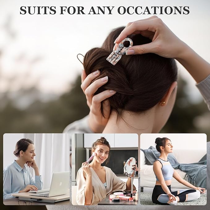 Sunolga 6pcs Prestige French Hair Pins for Women, 4.38" Large, Serrated Anti-Slip Design, Curved Shape for Better Head Fit, Coquette Elegant Hair Accessories for Updos, Chignon, Bun Hairstyles