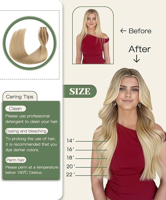 SURNEL Injected Seamless Tape in Hair Extensions 14 Inch Golden Brown to Caramel Blonde Seamless Remy Invisible Tape in Extensions 20 Pcs 30g(#102727,14)