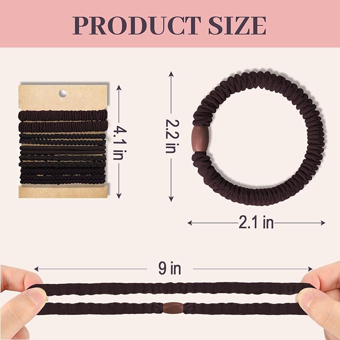 JIIRS 10PCS Boho Hair Ties,Elastic Bracelets,Elastic Hair Ties, Hair Bands For Ponytails,Ponytail Holder for Thick or Thin Hair,Boho Hair Bracelets No-Damage For Daily Life, Sport, Working(Set3)