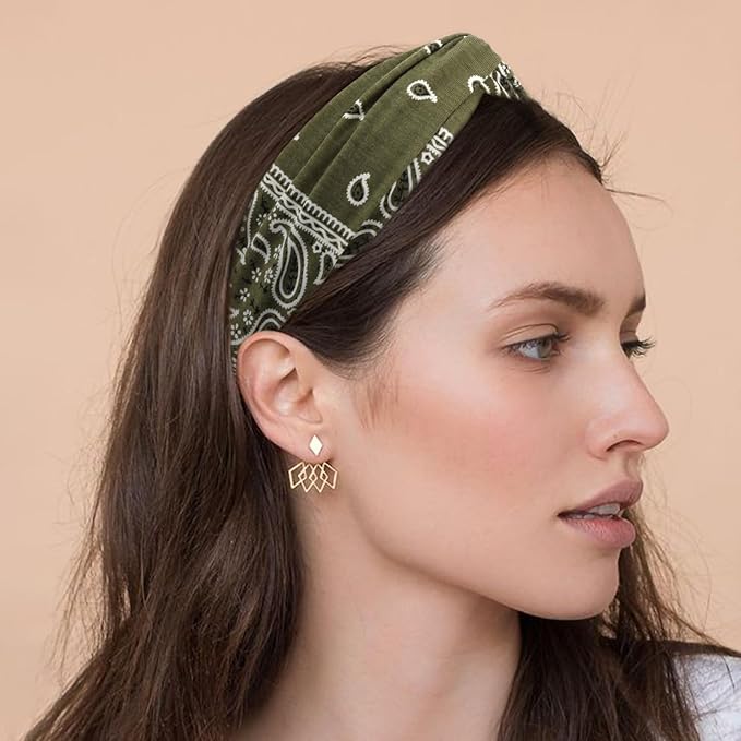Elastic Knotted Headbands for Women Cloth Head Hair Bands for Women's Hair Non Slip Boho Wrap Twisted Hair Accessories