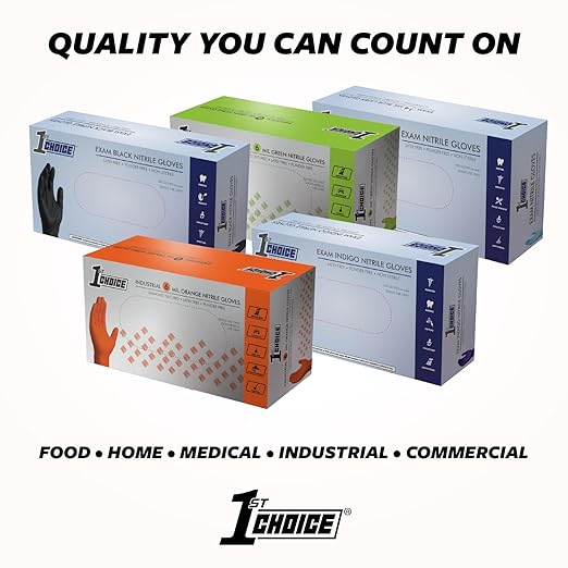 1st Choice Nitrile Disposable Gloves, 3 Mil Indigo, 2 Boxes of 100 Small Nitrile Gloves, Disposable Latex Free Gloves