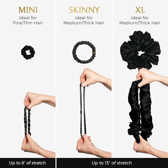 Silk Scrunchies for Women Ponytail Holders – Oversized Mulberry Silk Scrunchies – Extra Large No Damage Hair Ties for Curly, Thick, and Thin - Hair Accessories for Women – White, XL By Curlfriend