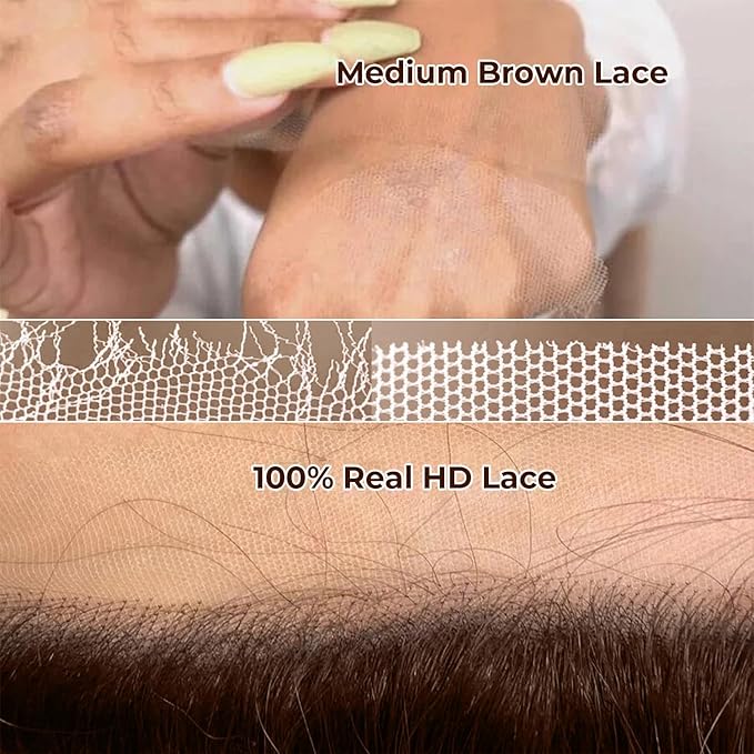 250 Density 13x6 FULL SKINLIKE HD lace front wigs Human Hair Chocolate Brown Pre Plucked Real 15A 0.10mm Ultra-thin Invisible Front HD Lace wigs Small Knots Body Wave Full Virgin Hair 28 Inch