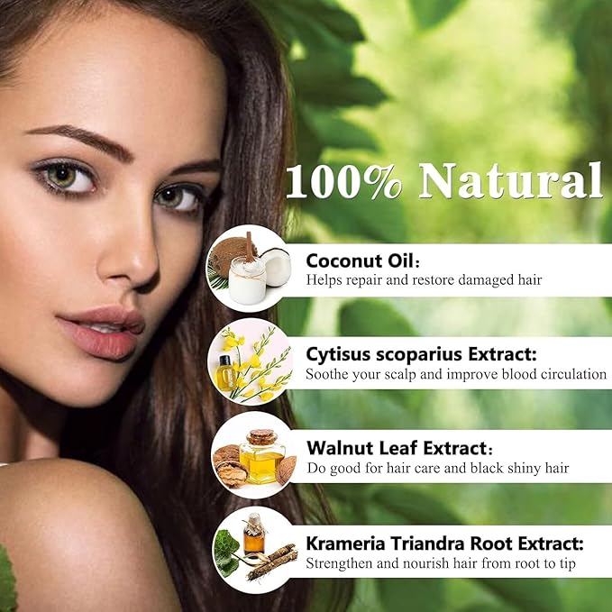 Fvquhvo Brown Hair Dye Shampoo, Instant Hair Color for Women Men, Colors in Minutes, Long Lasting Coconut Dye Shampoo, Easy to Use 16.90 Fl Oz