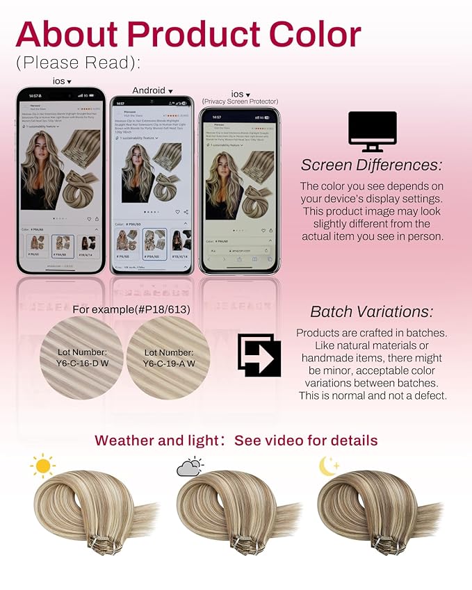 Moresoo Clip in Hair Extensions Brown with Blonde Highlights Double Weft Real Human Hair Clip in Extensions 16 inch Medium Golden Brown with Platinum Blonde Remy Straight 80g/5pcs