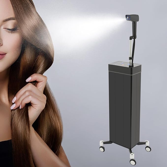 Nano Hair Steamer, Multifunctional Professional Nanoscale Spray for Hair Care Hair Repair, 1300W Nano Mist Hair Steamer for Deep Conditioning with Bottom Wheels and Smart Touch Control