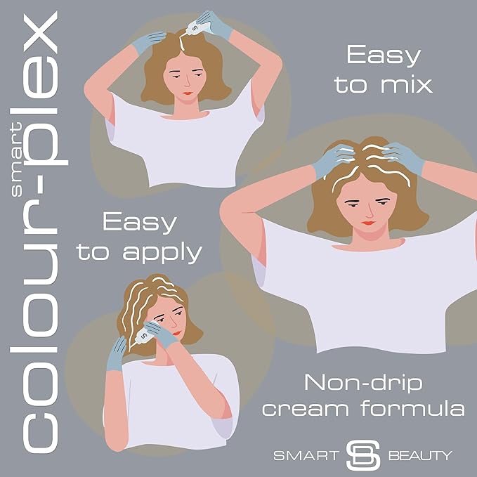 Smart Beauty Silver Metallic Hair Dye, Demi Permanent, Silver Toner for Bleached Hair, Plex Anti-Breakage Technology, Cruelty Free, Vegan, for Bleached/Pre-lightened Hair