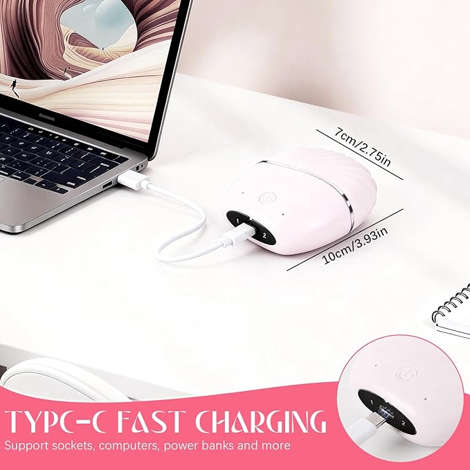 Mini Straightener, Rechargeable Portable Hair Straightener Comb, Fast Heating Hot Comb with Mirror, Wireless 2-in-1 Hairs Dressing Combs with 2 Adjustable Temperatures (Pink)