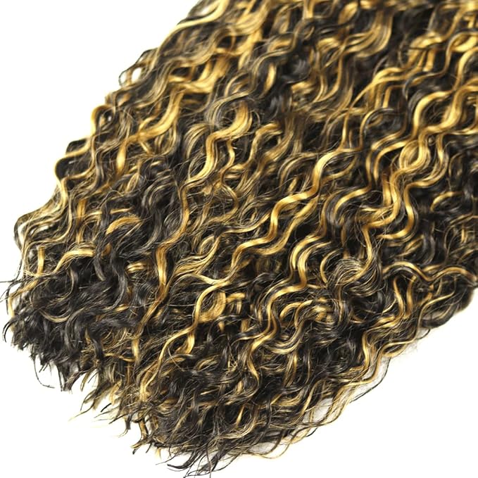 Honey Blonde Bundles Human Hair Highlight Deep Wave Bundle Brazilian Virgin Remy Hair 3 Bundles 22 24 26 Inch Niegmeag 2 Tone Black and Blonde Deep Wave Bundle 300g