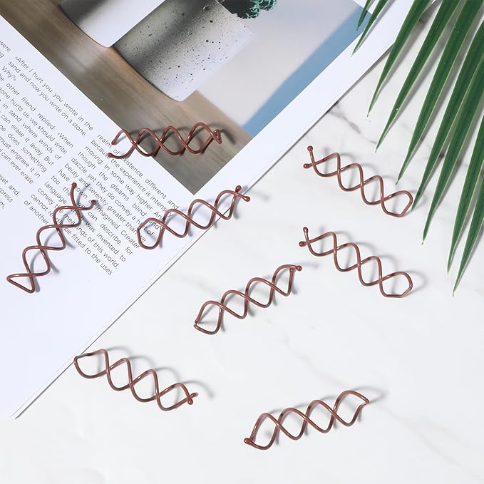 30 Pcs Spiral Hair Pins, Spin Pins for Hair, Alloy Spiral Bobby Pins, Bun Twist Spiral Hair Pins with Non-scratch Rounded Tips for Women Bun Hair Style (Brown)