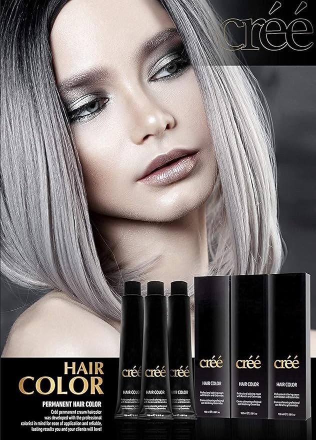 Cree Professional 7.11 Intense Ash Blond Permanent Hair Color - Long Lasting, Rich Vibrant - Gray Coverage 100ml - 3.4 fl.oz.