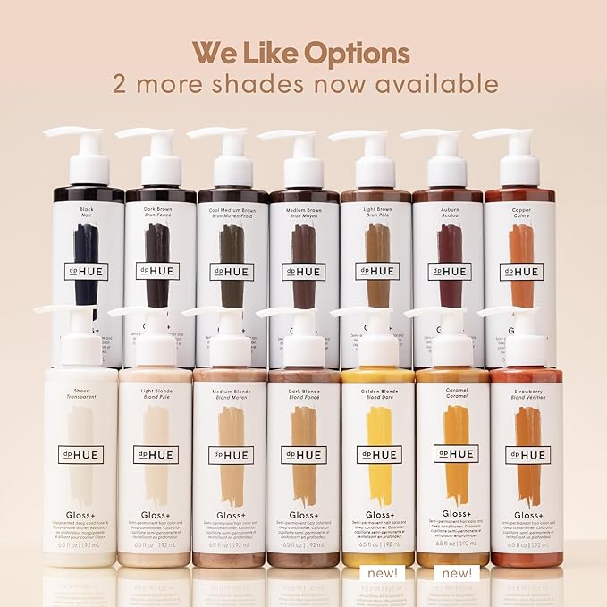 dpHUE Gloss+, Caramel - Conditioning Semi-Permanent Gloss - For Dark Blonde & Light Brown Hair with Golden Tones - Lasts Up to 8 Washes - Vegan, Leaping Bunny Certified - 6.5 oz (8-12 Applications)