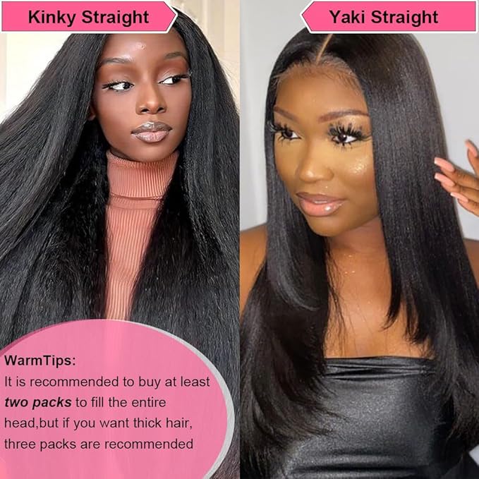 Yaki Straight Clip in Hair Extensions for Black Women Brazilian Human Hair Extensions 8Pcs Remy Hair Extensions Clip in Human Hair with 18Clips Double Lace Weft 120g 14inch Natural Black
