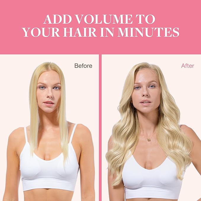 GOO GOO Clip in Hair Extensions Real Human Hair, Remy Human Hair Extensions Clip ins for Women, Natural Human Hair, 18inch 130g 7Pcs, 16/22 Light Blonde Highlighted Golden Blonde