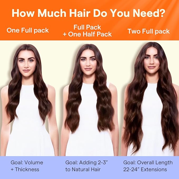 Full Shine Brown Clip in Hair Extensions Brazilian Hair Clip in Extensions for Women Dark Brown Hair Extensions Real Human Hair 7 Pcs 20 Inch 120 G