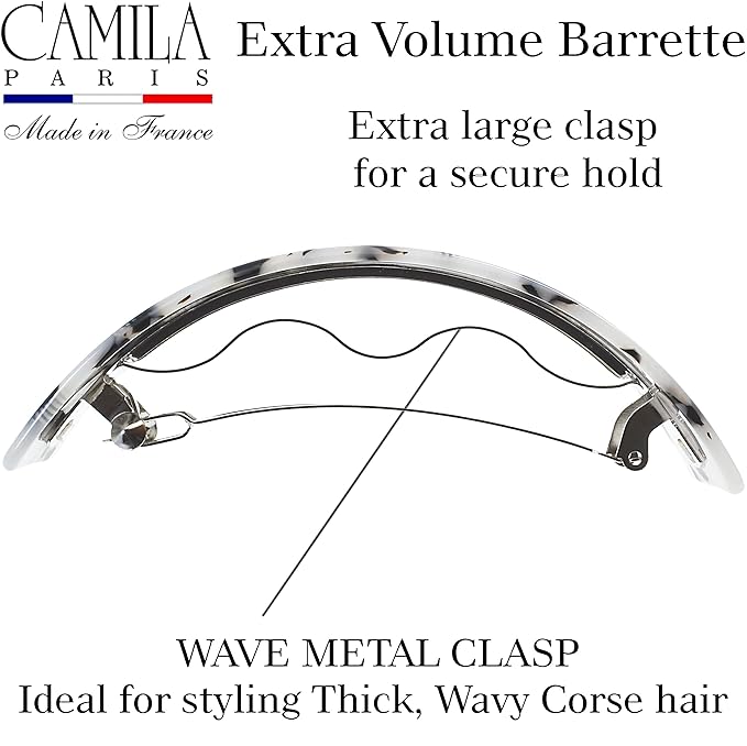 Camila Paris CP3574 French Hair Barrette Clip for Girls for Thick Curly Wavy Long Hair, Strong Hold Grip Hair Clips for Women, Automatic, No Slip Styling Girls Hair Accessories, Handmade in France