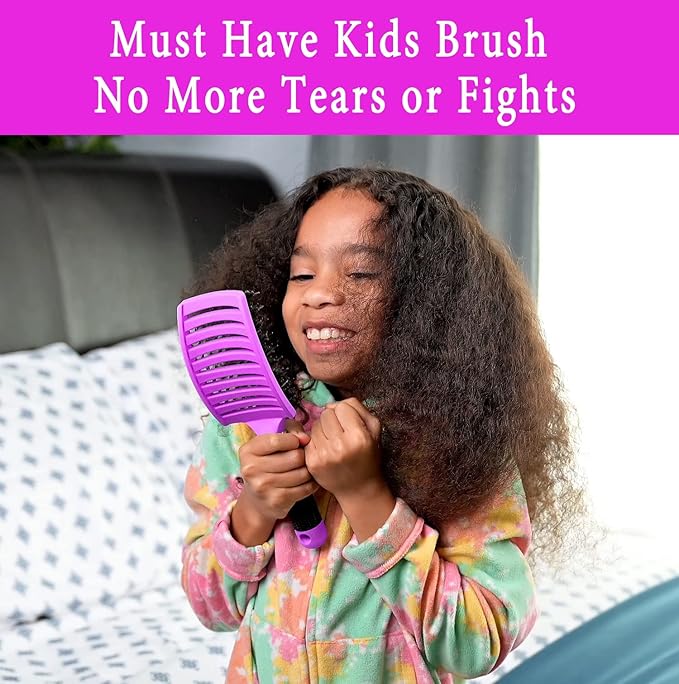 Detangling Brush Boar Bristle Hairbrush for Adult & Kids Wet or Dry Hair - KTKUDY Detangler Hair brush Getting Knots Out without Pain - Adds Shine and Makes Hair Healthier (Set of 2)