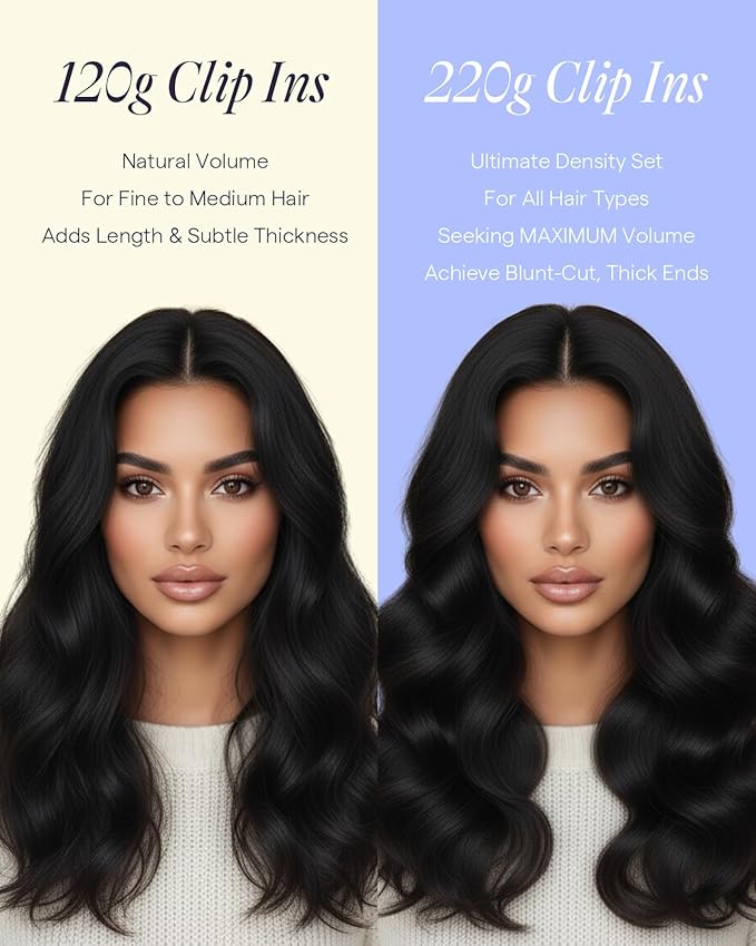 Full Shine Clip in Hair Extensions Dark Brown 24 Inch 220 G Long Dark Brown Hair Extensions Thick Human Hair Clip in Extensions for Length 7 Pcs