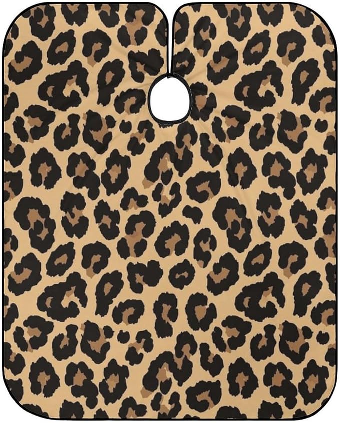 Men Women Cool Cheetah Leopard Print Hairdresser Cape, Extra Long Hairdresser Apron for Barbers, Profession Barbershop Supplies