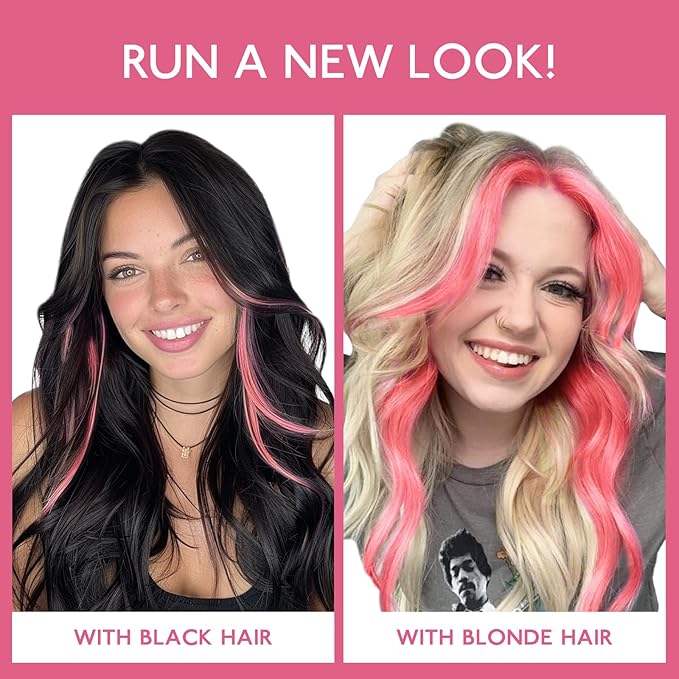 WENNALIFE Light Pink Clip in Hair Extensions Real Human Hair 35g 6pcs 16 Inch Colored Hair Extensions for Kids Women Colorful Hair Pieces Pop-up Style Straight Extensiones De Cabello Humano Con Clip