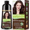 Brown Hair Dye Shampoo for Women & Men, 15 Min Gray Coverage, 3 in 1 Semi-Permanent Color with Natural Herbal Ingredients, Lasts 60 Days