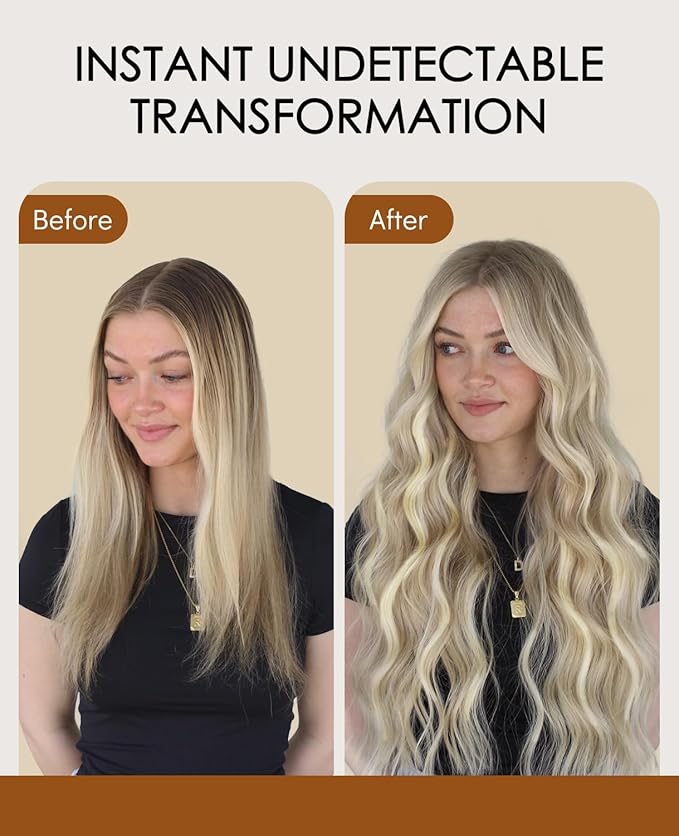 VINBAO 60g Invisi Edge Tape in Hair Extensions Real Human Hair Ash Blonde Highlighted Platinum Blonde 20pcs Injected Tape in Extensions Pro Quality 22inch #18P60