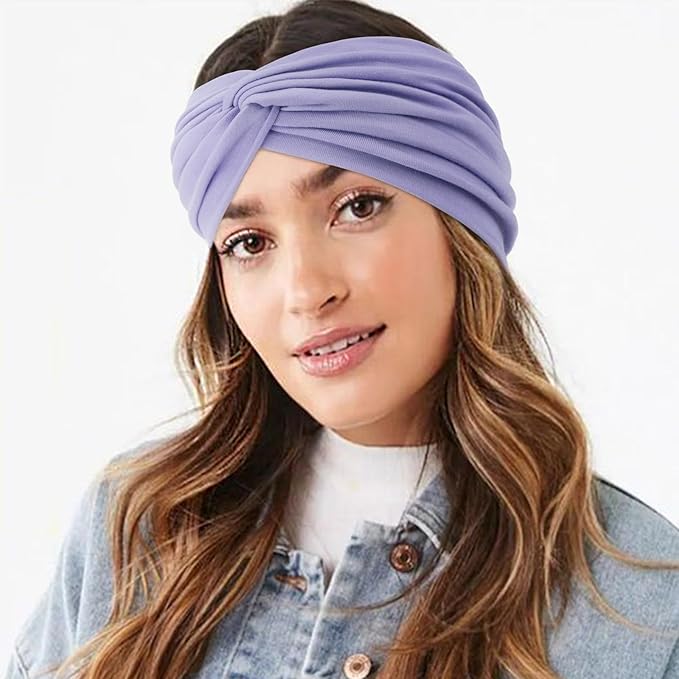 Extra Wide Headbands for Women Large Turban Headband Non Slip Boho Elastic Hairband Hair Twisted Knot Head Bands Accessories