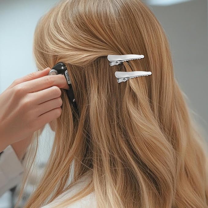 100 Pcs Alligator Hair Clips, Silver Metal Alligator Hair Pins Silver Hair Clips Small Crocodile Clips Flat Hair Bow Clips for Hair Accessories Crafts Accessory DIY Supplies