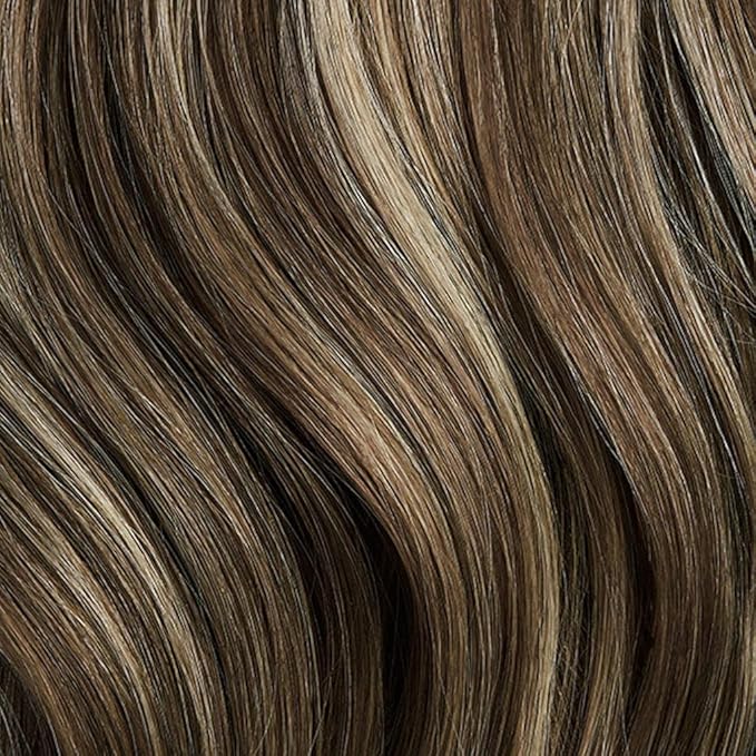 Luxy 100% Remy Human Hair – Halo Clip-In Hair Extensions –Natural Looking Volume & Length - One-Piece - Easy 5-Min Application 140 grams 16" Ash Brown Highlights