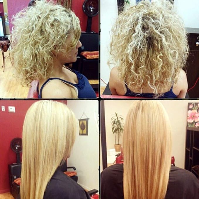 Gold Label Brazilian Keratin Hair Treatment Straightening works on All Hair Types Incl Coarse Thick Dry Frizzy Curly Bleached Dominican Brazilian Indian Strong formula Hair 240ml