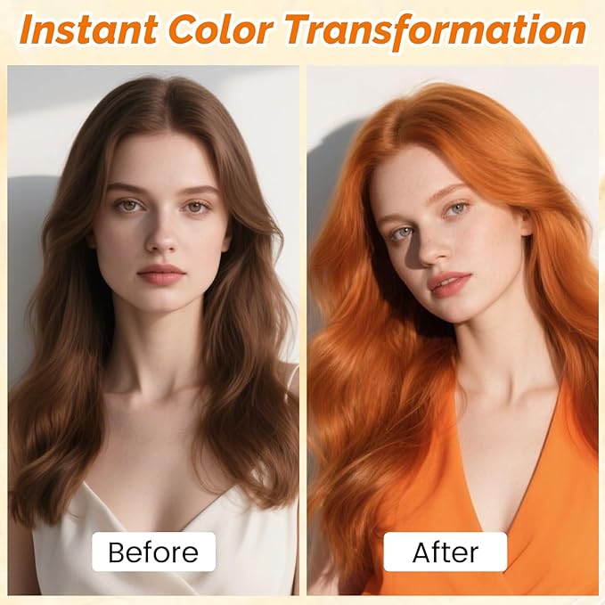 Orange Temporary Hair Color Spray, SOVONCARE Natural Hair Wax Dye Spray for Kids Halloween, Christmas Party, Cosplay -On 1-Day Washable 120ML