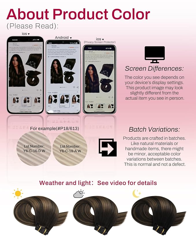 Moresoo Clip in Hair Extensions Balayage Dark Brown Mixed with Chestnut Brown Hair Extensions Real Human Hair Clip ins Ombre Brown Clip in Extensions Double Weft 7pcs 135g 18inch